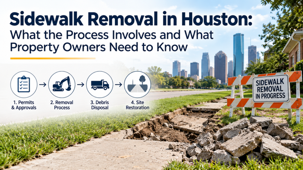 Sidewalk Removal in Houston: What the Process Involves and What Property Owners Need to Know